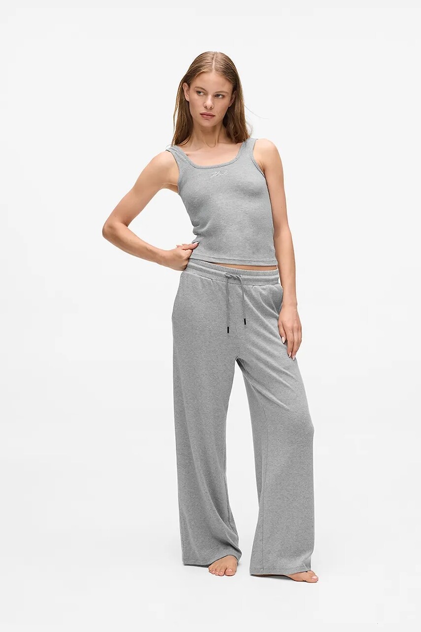 Tepláky Karl Lagerfeld šedá farba, jednofarebné, A4W44018