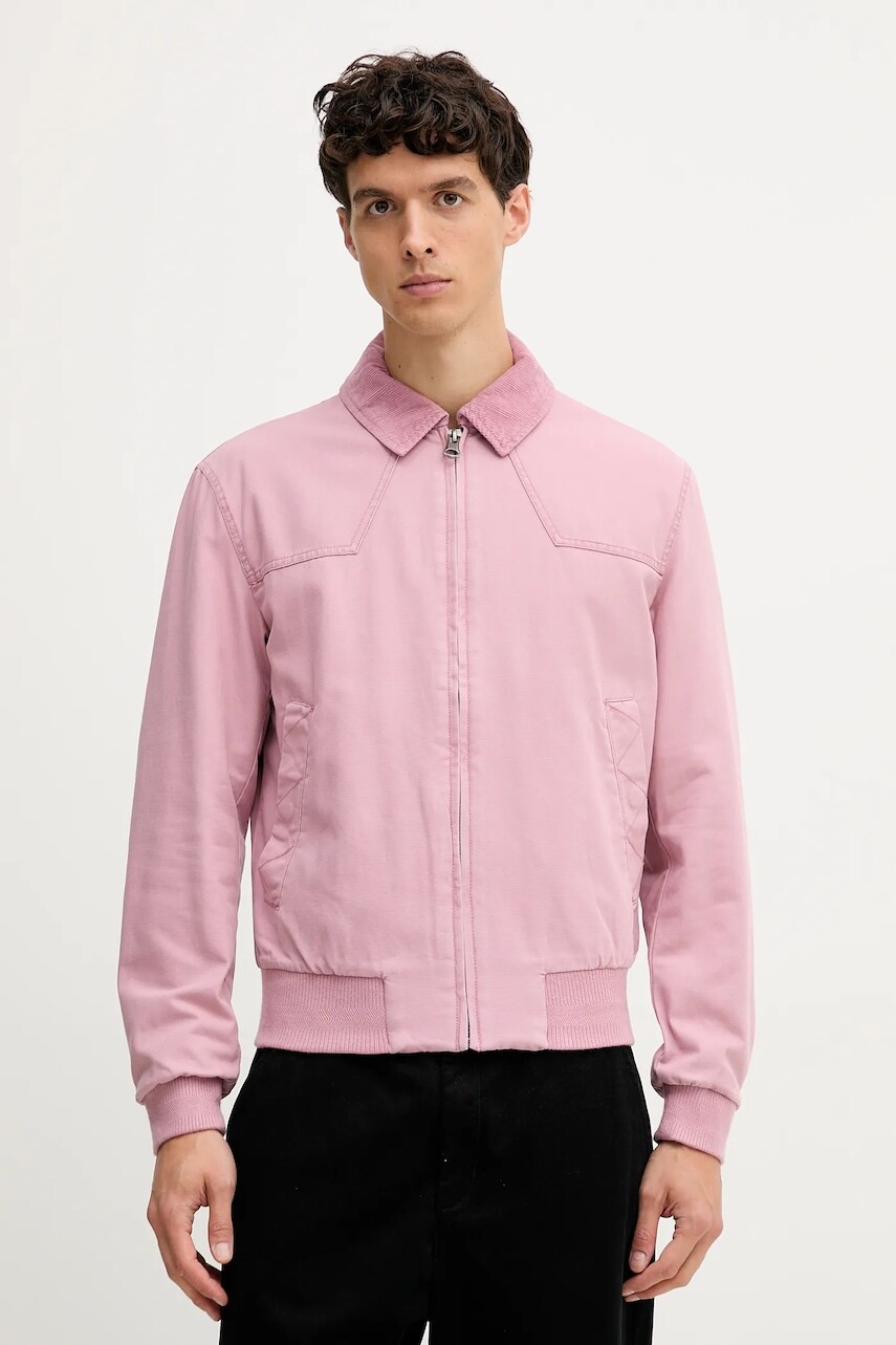 Rifľová bunda United Colors of Benetton ružová farba, prechodná, 2QHDUN06K