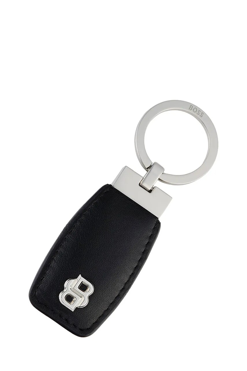 Kľúčenka BOSS Double B Black & Chrome čierna farba