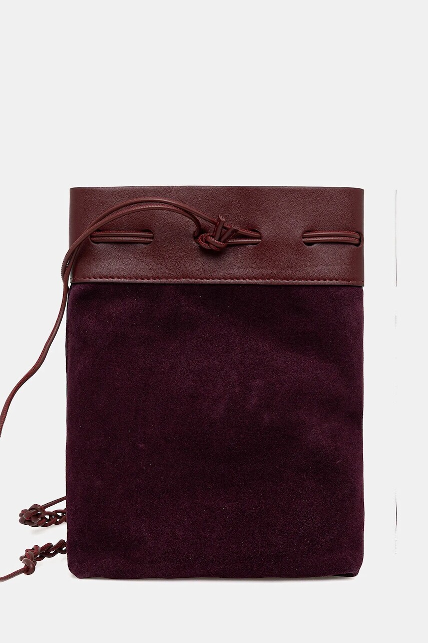 Kožená kabelka Forte Forte bordová farba, 14199.mybag