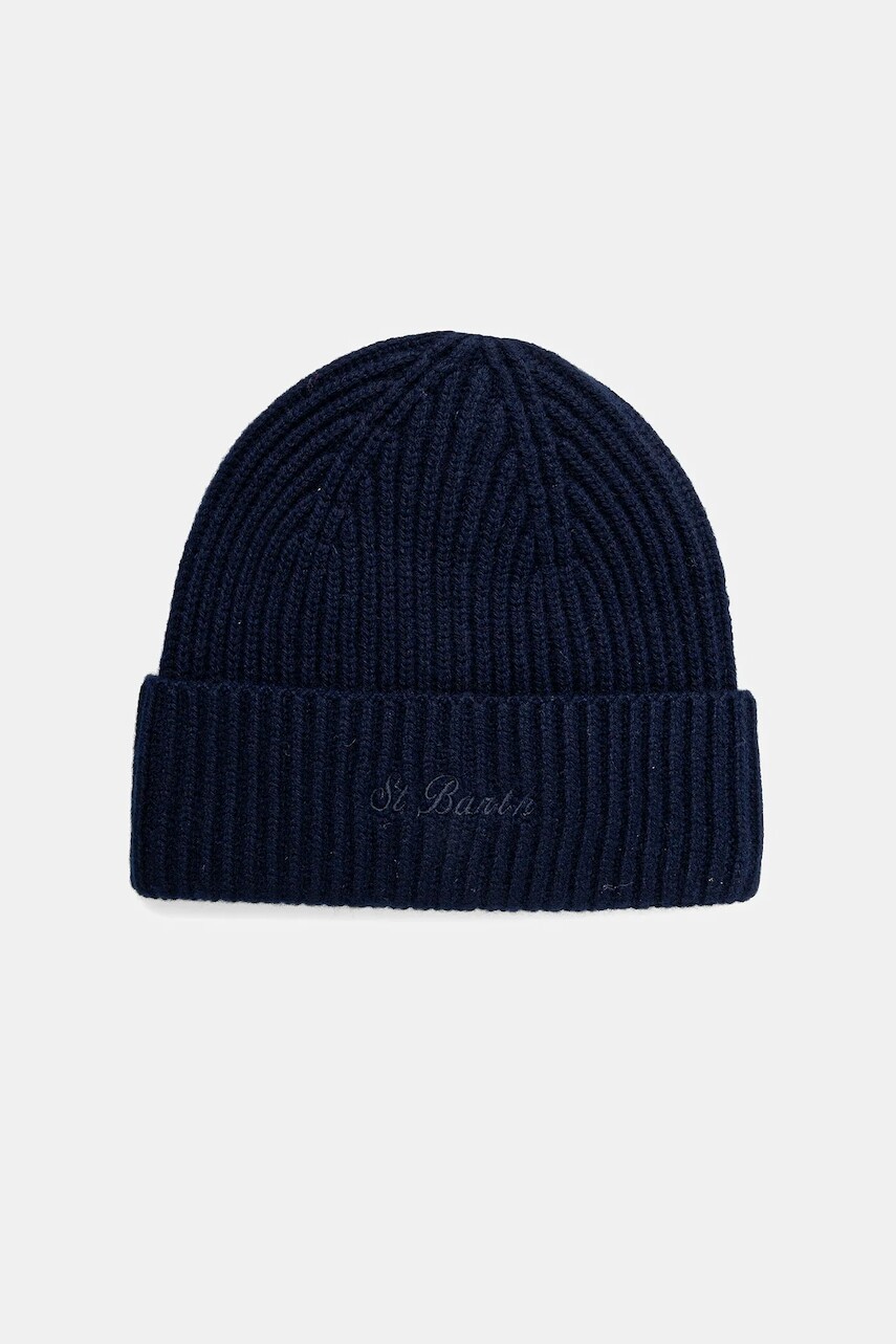 Vlnená čiapka MC2 Saint Barth modrá farba, MOS0004