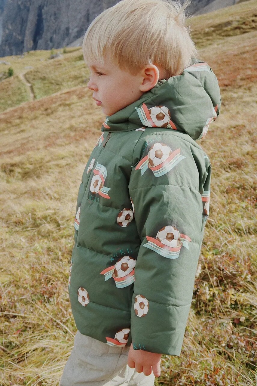 Detská bunda Konges Sløjd NUKA JACKET GRS zelená farba, KS103522