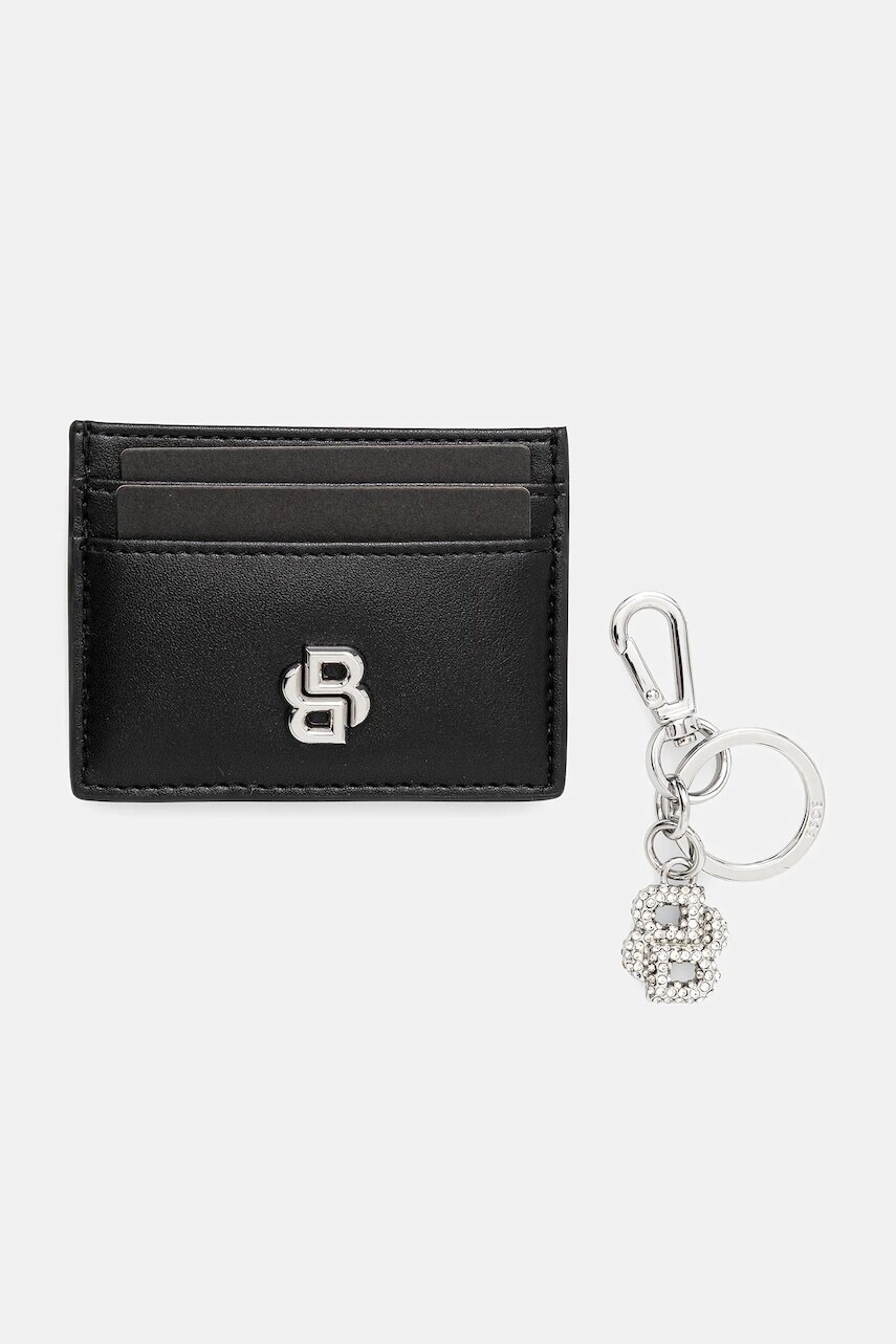 Puzdro na karty + kľúčenka BOSS čierna farba, 50552247