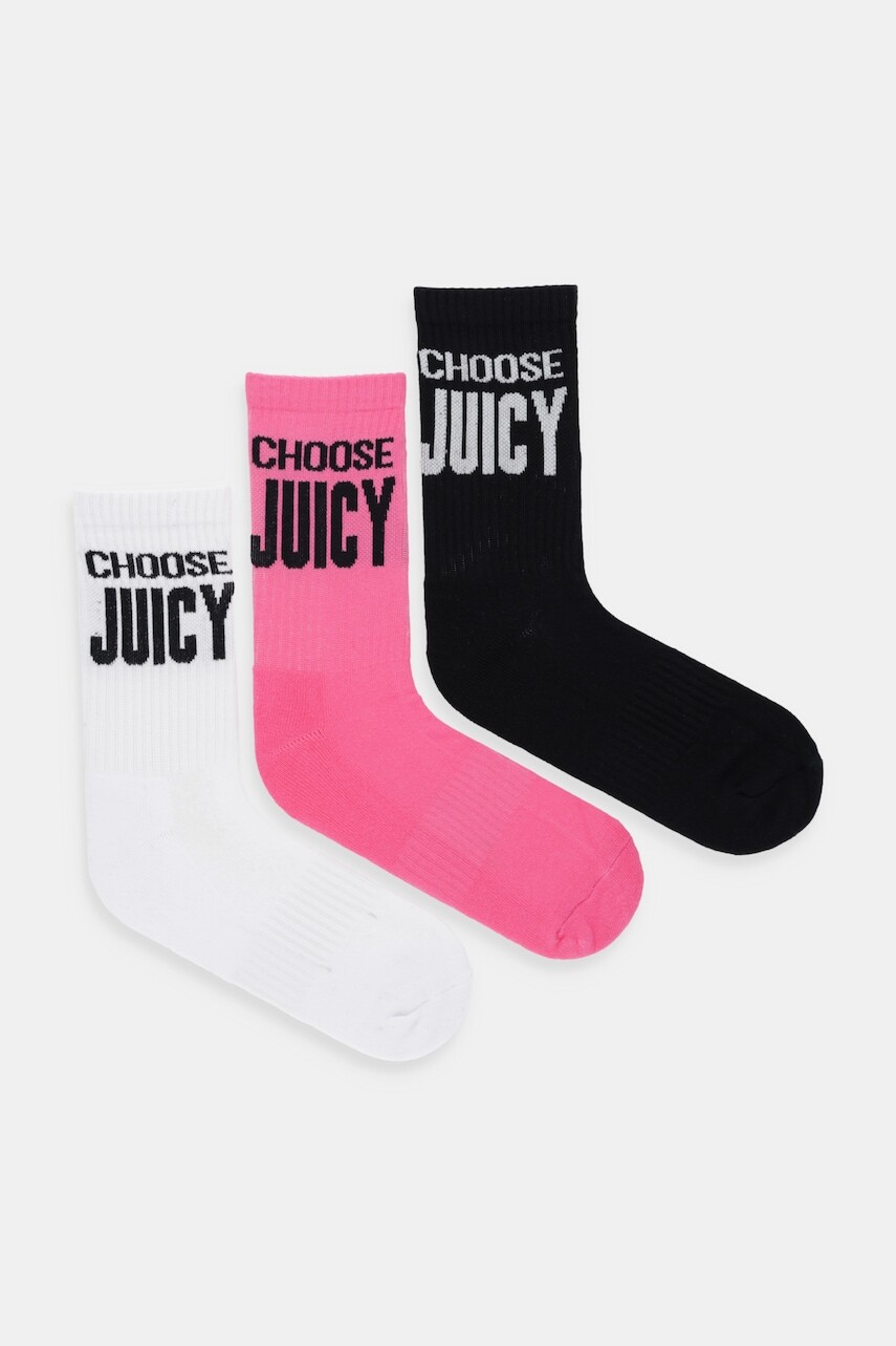 Ponožky Juicy Couture 3-pak ružová farba, JCAXS125707