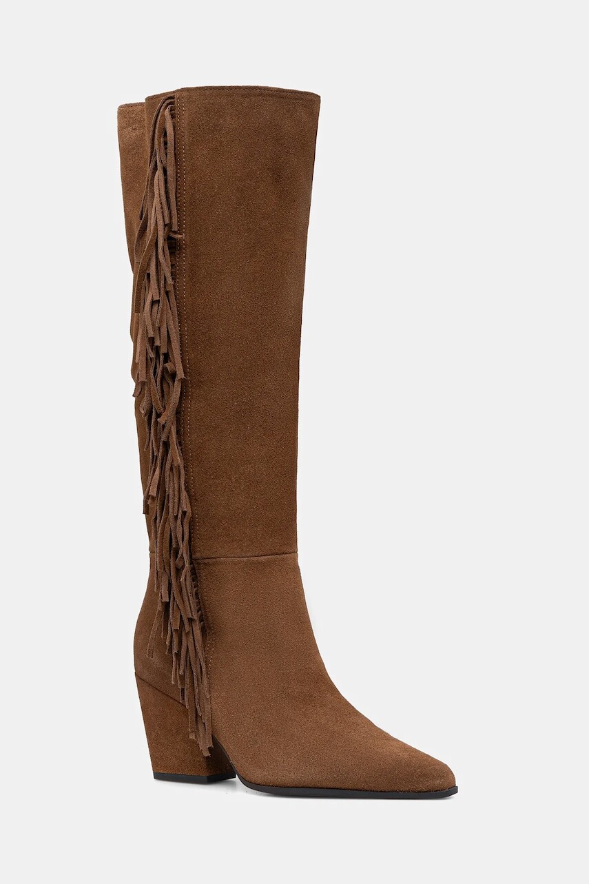 Semišové čižmy Aldo KAELYA hnedá farba, na podpätku, 14100210