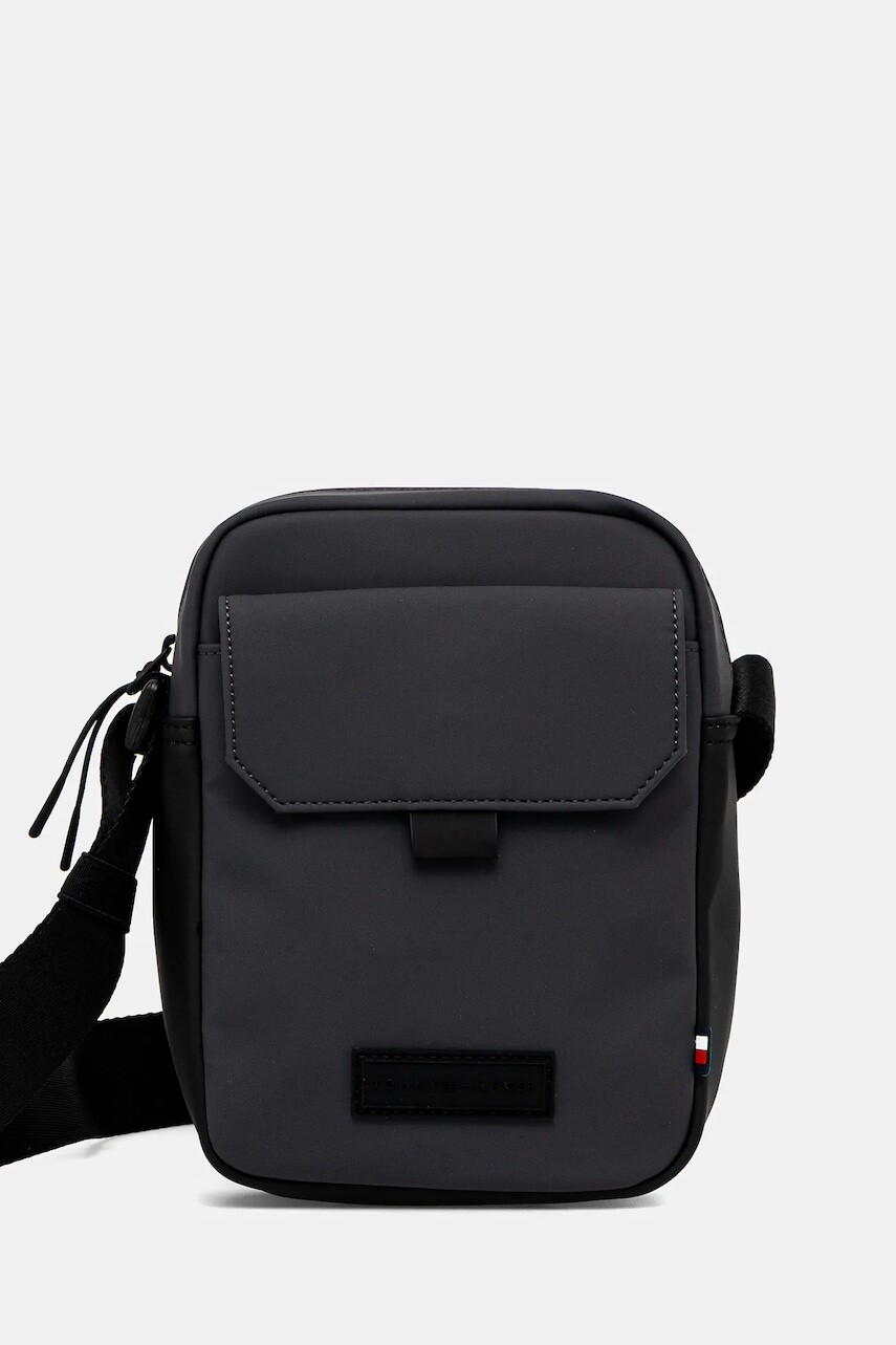 Malá taška Tommy Hilfiger šedá farba, AM0AM13645