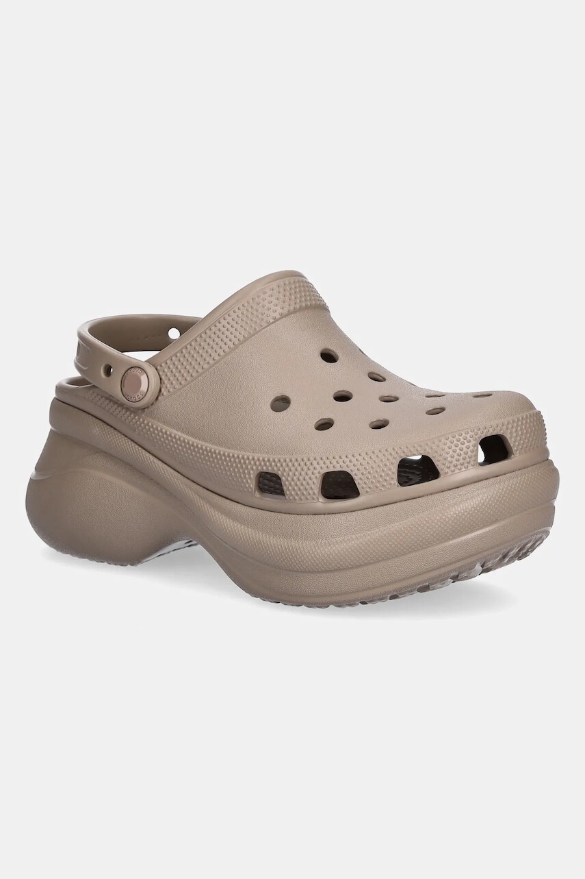 Šľapky Crocs Classic Bae Clog béžová farba, na platforme, 206302