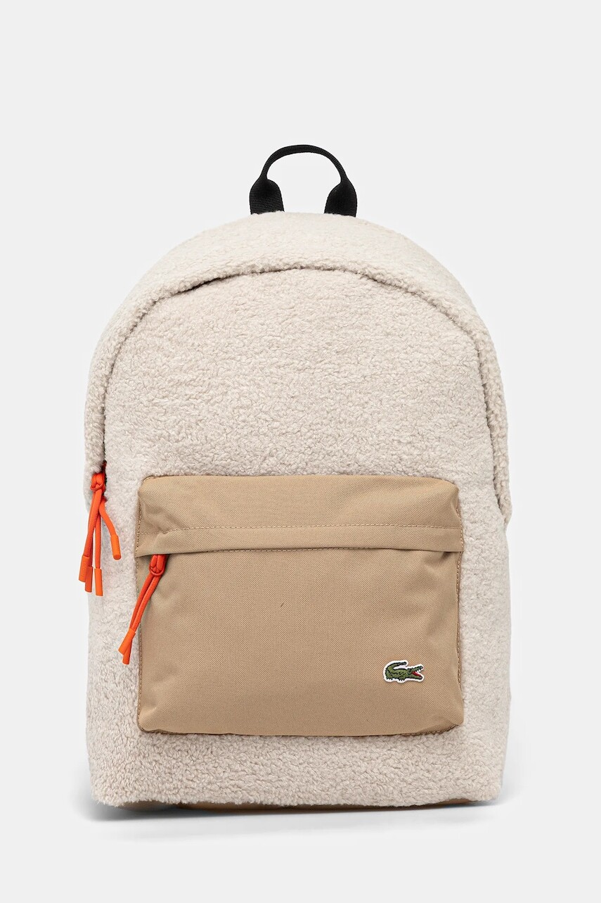 Ruksak Lacoste béžová farba, veľký, vzorovaná, NU5095NZ