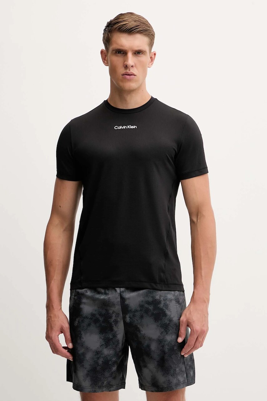 Tréningové tričko Calvin Klein Performance čierna farba, jednofarebné, LVGMF5K101