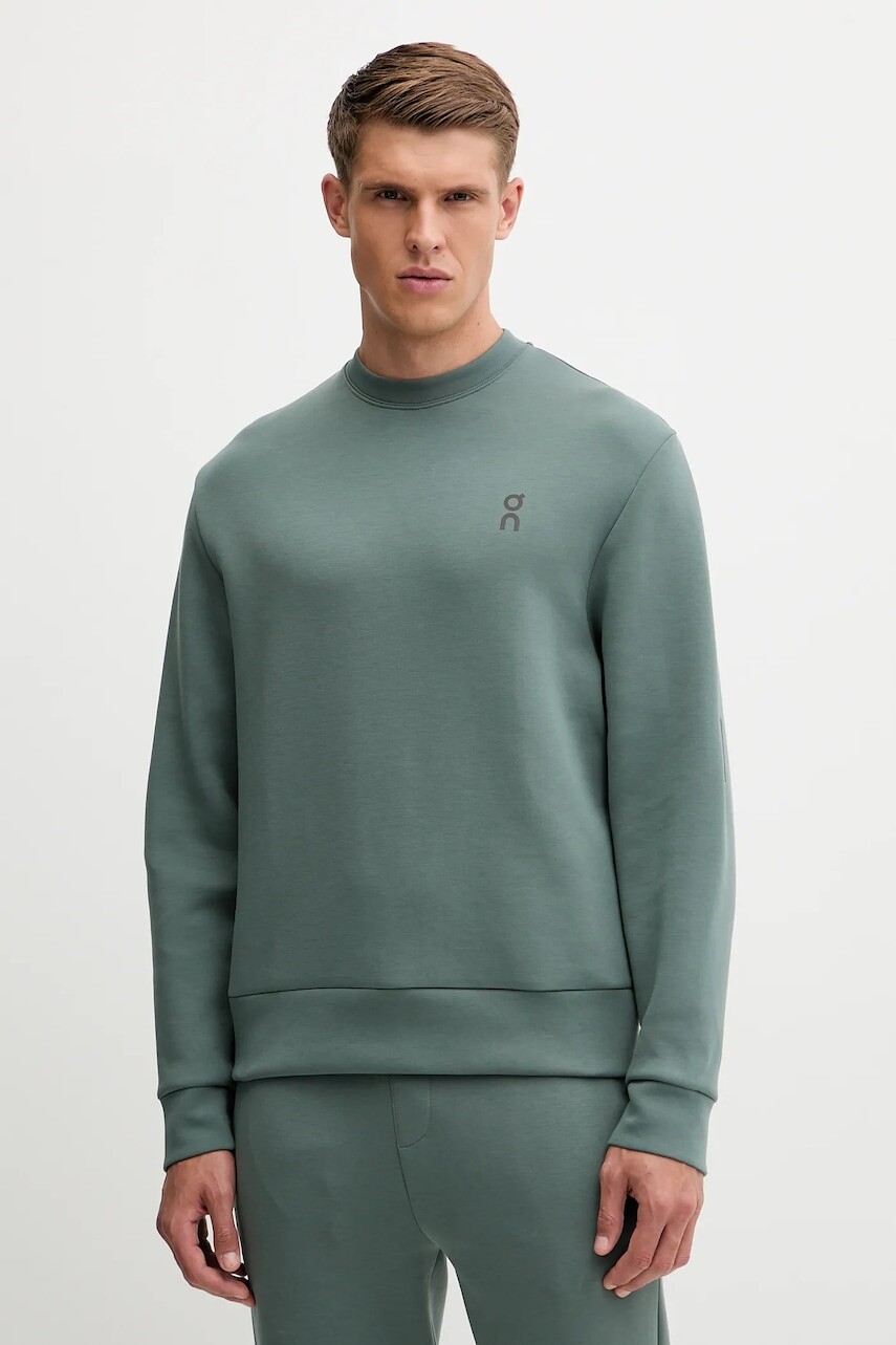 Športová mikina On Focus Tech zelená farba, jednofarebná, 1MF30310153