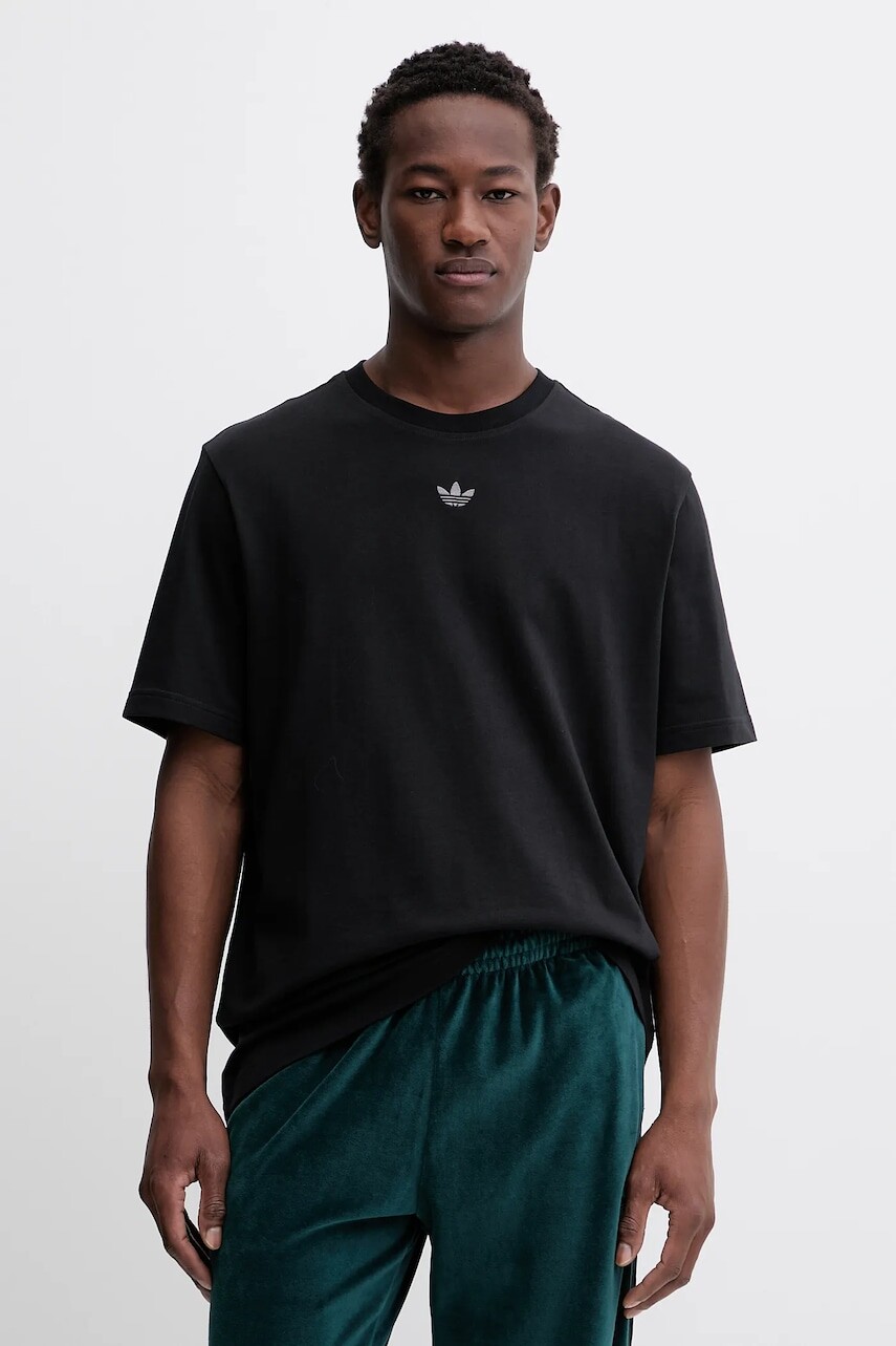 Bavlnené tričko adidas Originals Face GFX pánske, čierna farba, jednofarebné, JX7759