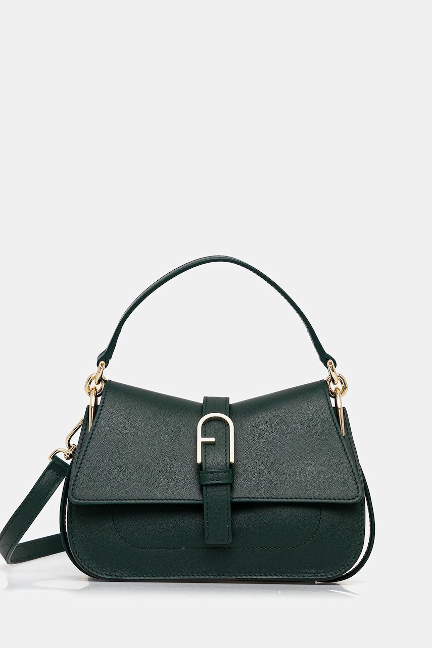Kožená kabelka Furla zelená farba, WB01032.BX2045.4282S