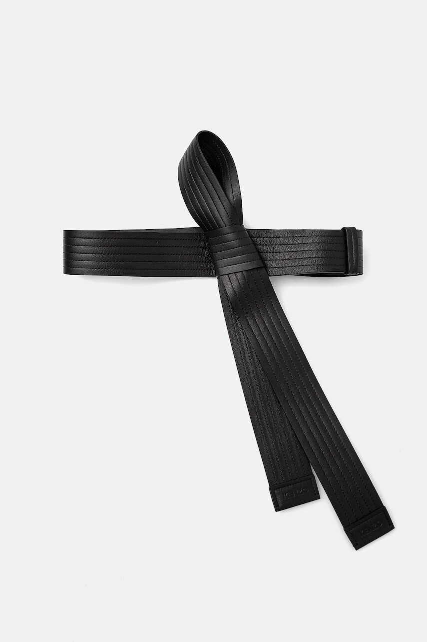 Kožený opasok Kenzo 45 mm Judo Belt dámsky, čierna farba, FE68CE045L06.99