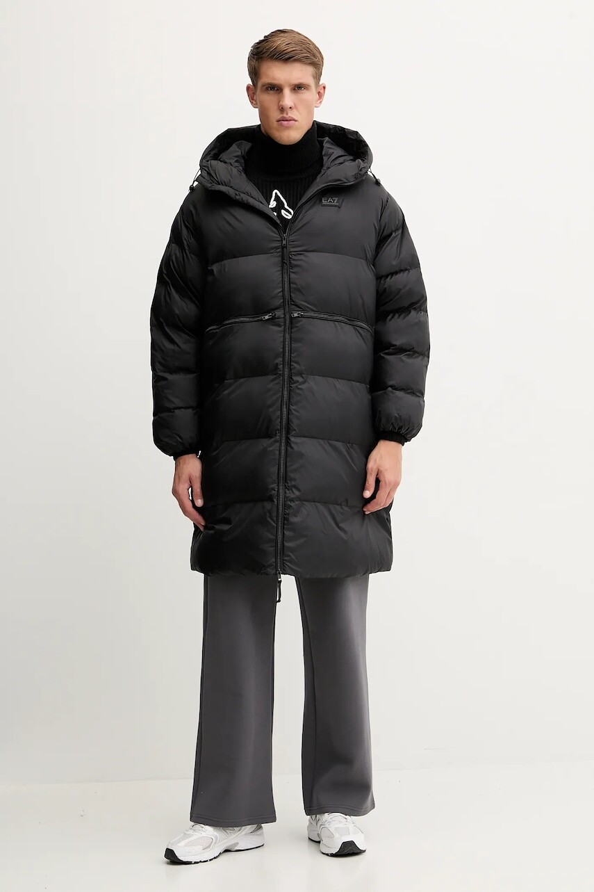 Bunda EA7 Emporio Armani čierna farba, zimná, AF15956.7M000695