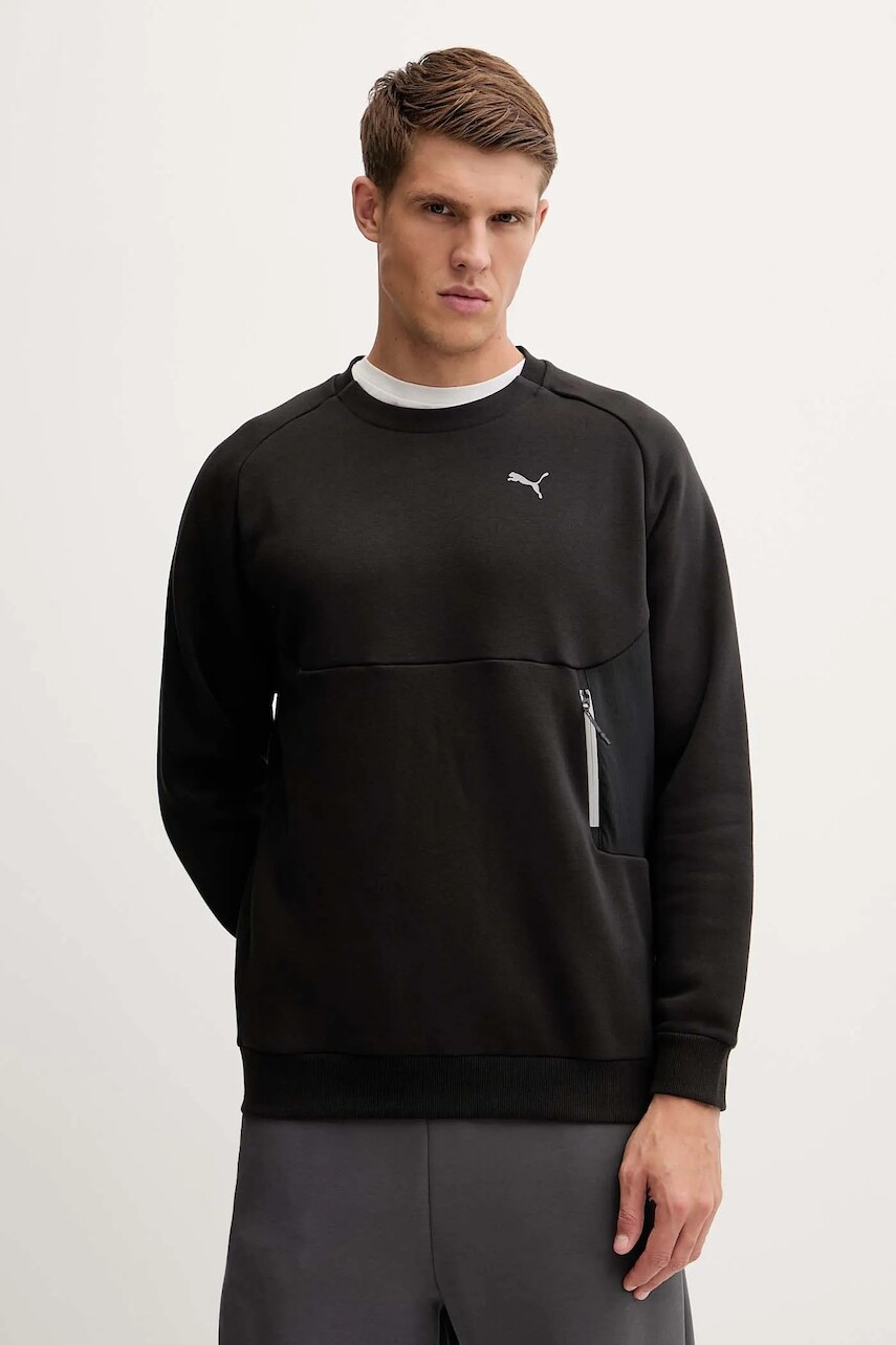 Mikina Puma čierna farba, jednofarebná, 633436