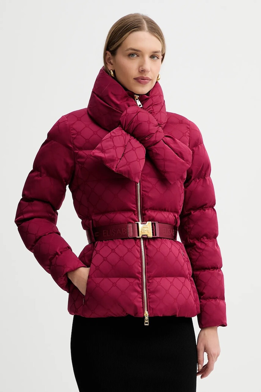 Bunda Elisabetta Franchi bordová farba, zimná, PI83D56E2