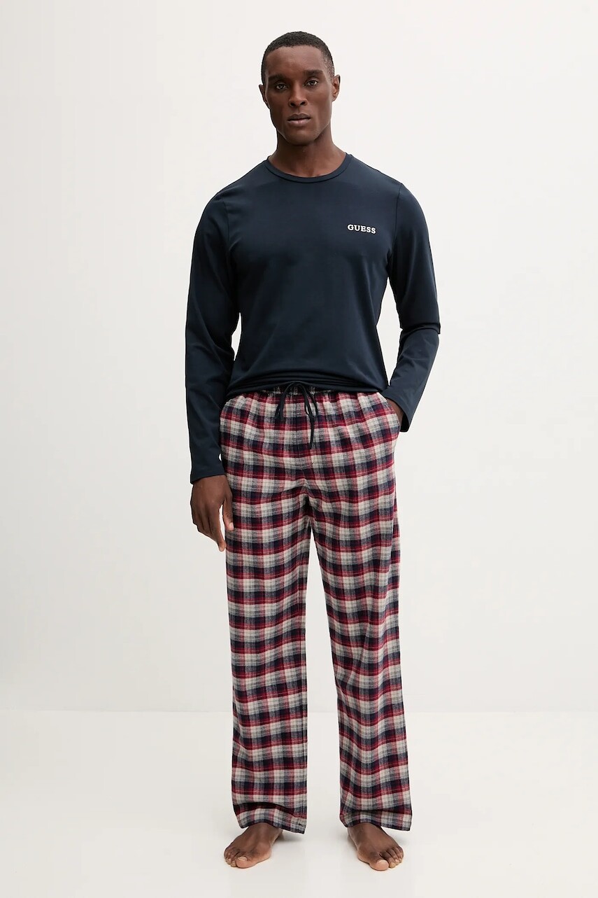 Pyžamo Guess pánske, tmavomodrá farba, vzorované, U5BX00 K0400