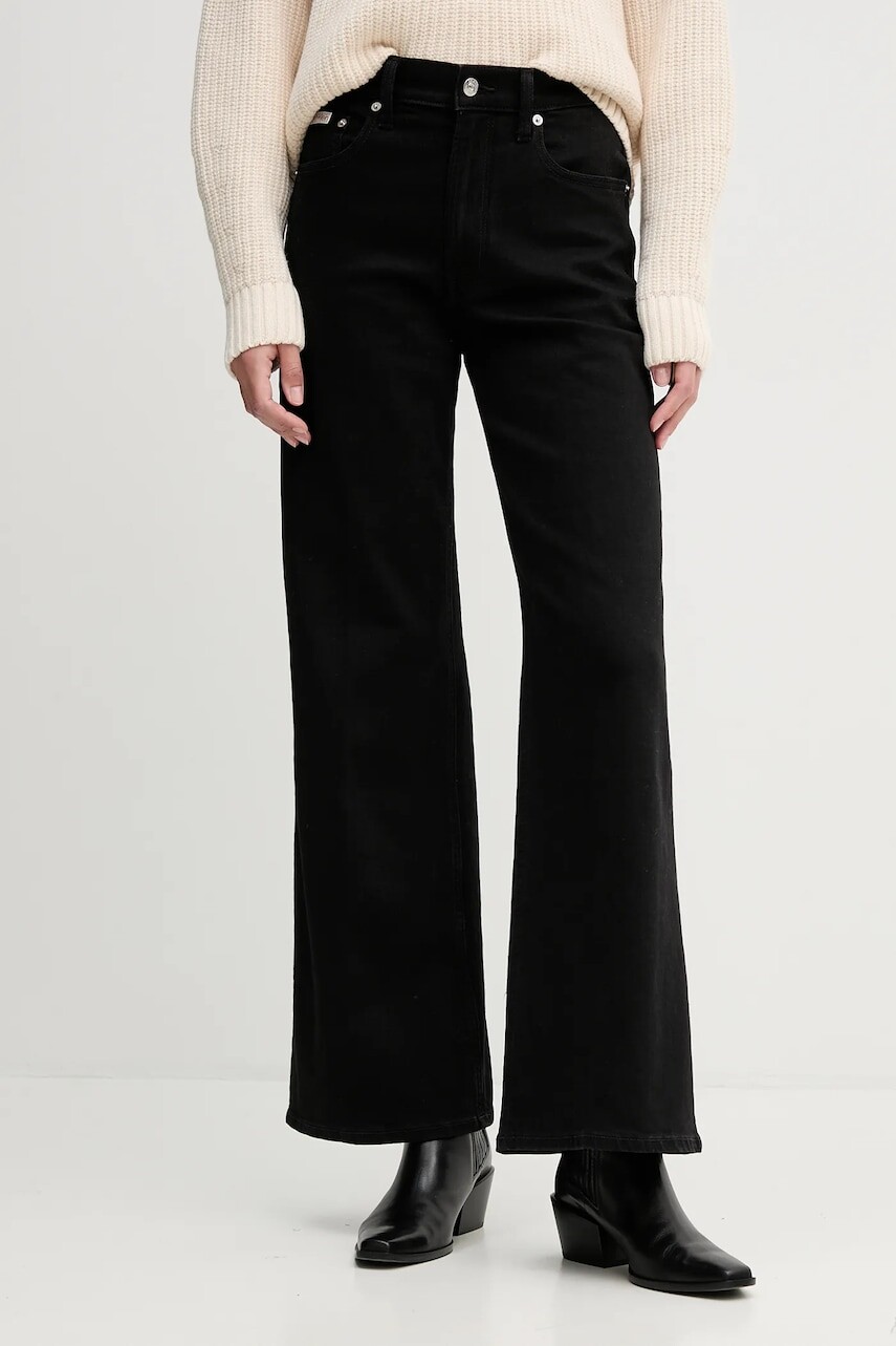 Rifle Calvin Klein Jeans čierna farba, LV047D907G