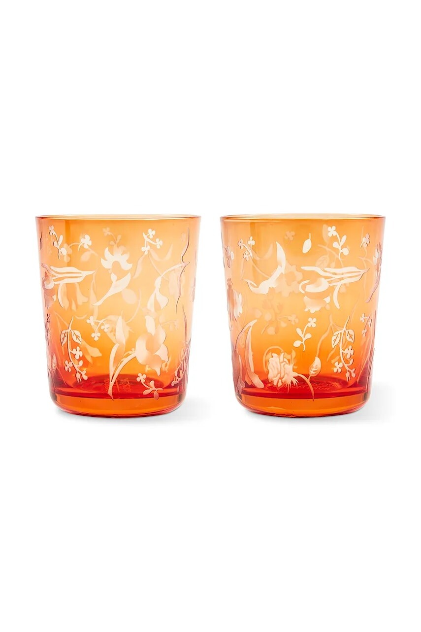 Sada pohárov Pols Potten scattered flower 8 x 9 cm 2-pak oranžová farba