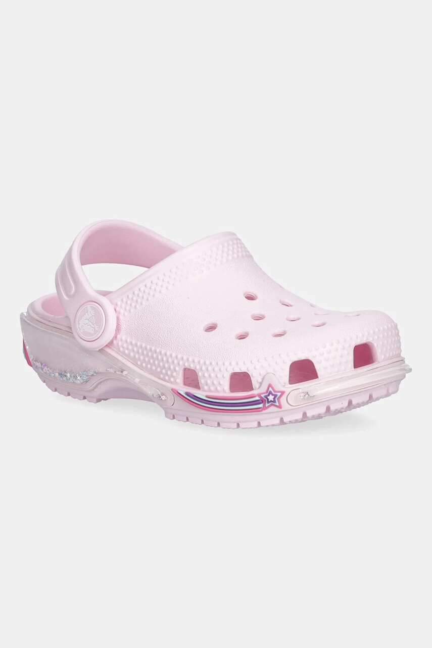 Detské šľapky Crocs CROCS CLASSIC STAR SPARKLE SHAKER CLOG ružová farba, 211620