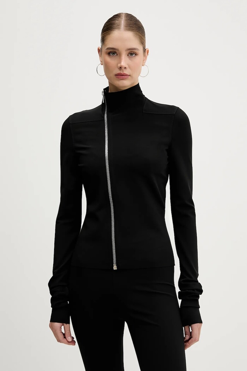 Bunda Rick Owens Lilies Gary čierna farba, prechodná, LI02E3702.JCVS