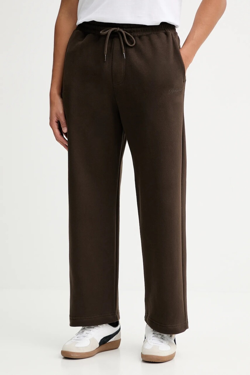 Tepláky Hollister Co. hnedá farba, jednofarebné, KI334-5137-478