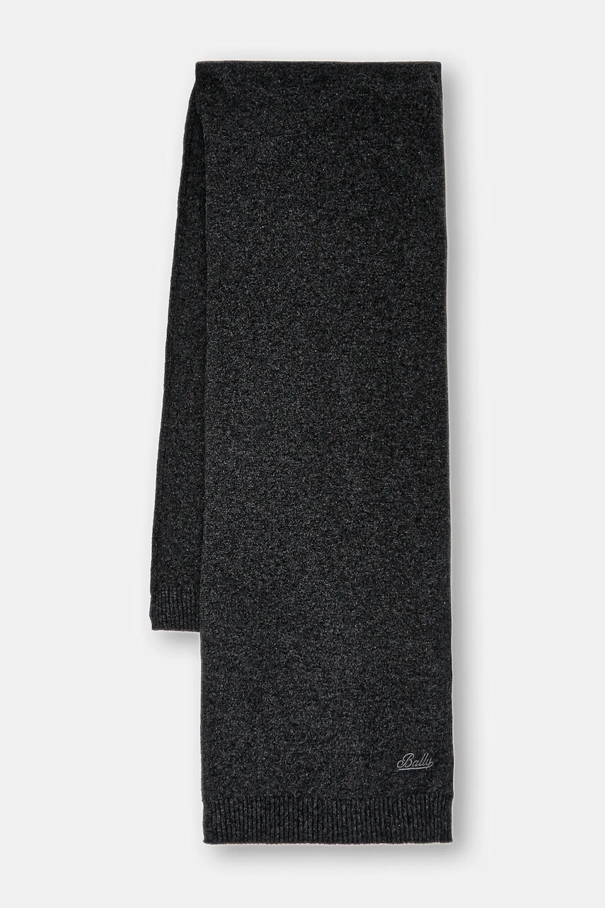 Kašmírový šál Bally šedá farba, melanžový, WSC04K