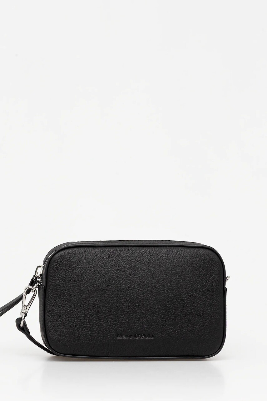 Kožená kabelka Marc O'Polo čierna farba, 5000009087