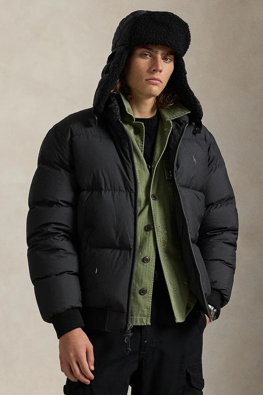 Bunda Polo Ralph Lauren čierna farba, zimná, 710967783