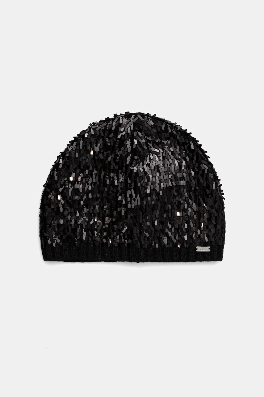 Čiapka s prímesou vlny Armani Exchange čierna farba, XW001670 AF19448