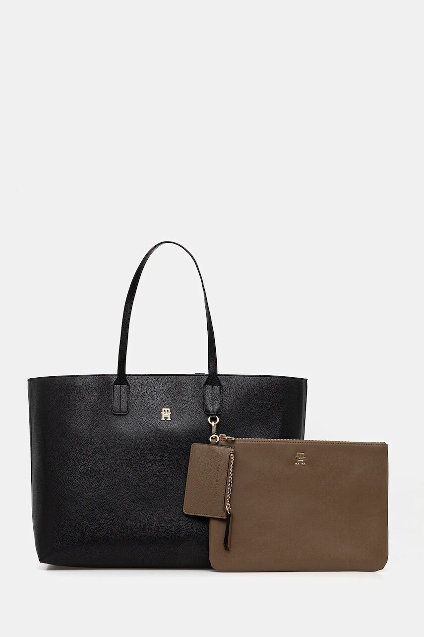 Kabelka Tommy Hilfiger čierna farba, AW0AW18173