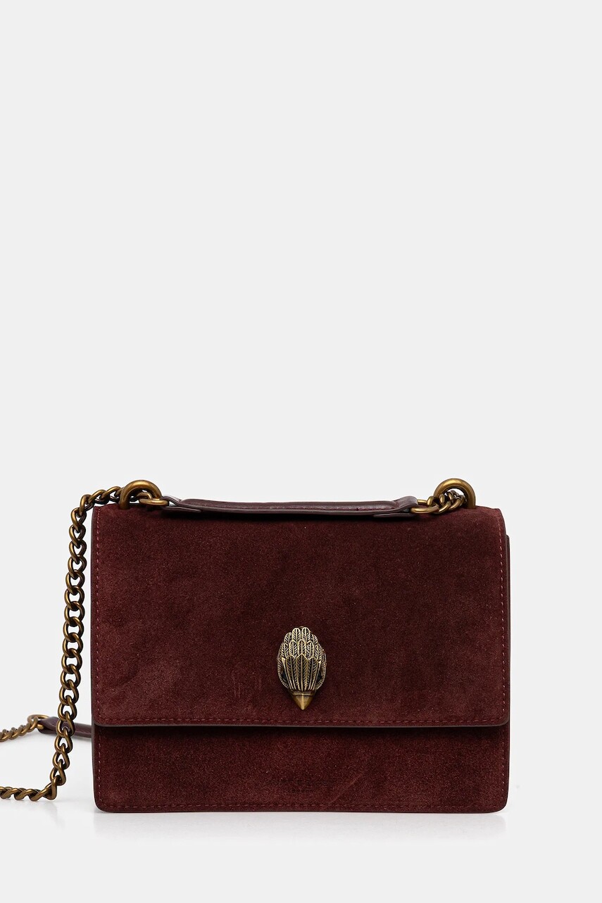 Semišová kabelka Kurt Geiger London SHOREDITCH bordová farba, 9540454209