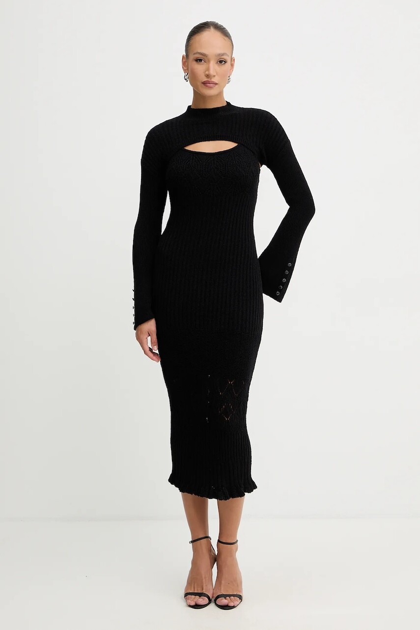 Šaty Guess SHINJU čierna farba, maxi, priliehavé, W5BK91 Z4060