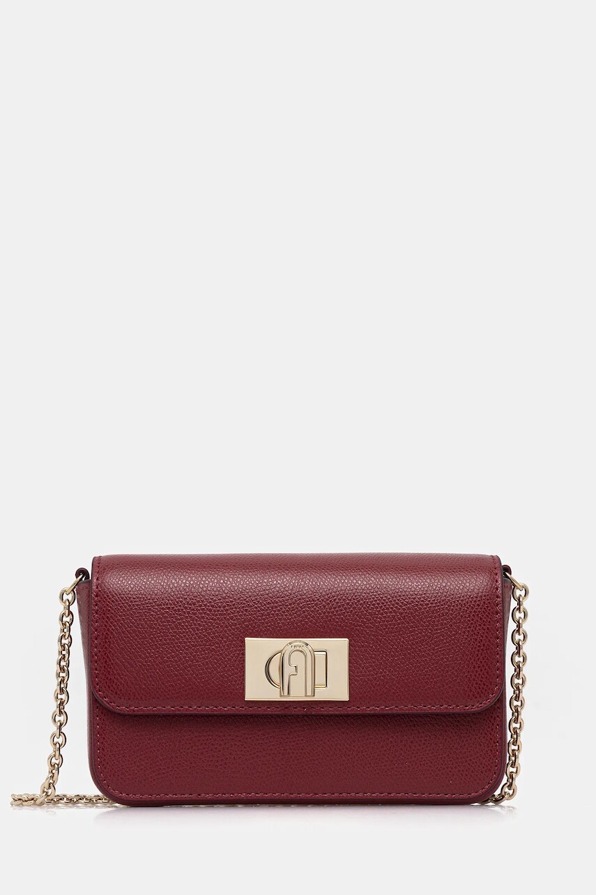 Kožená kabelka Furla bordová farba, WE00265 ARE000 CGQ00