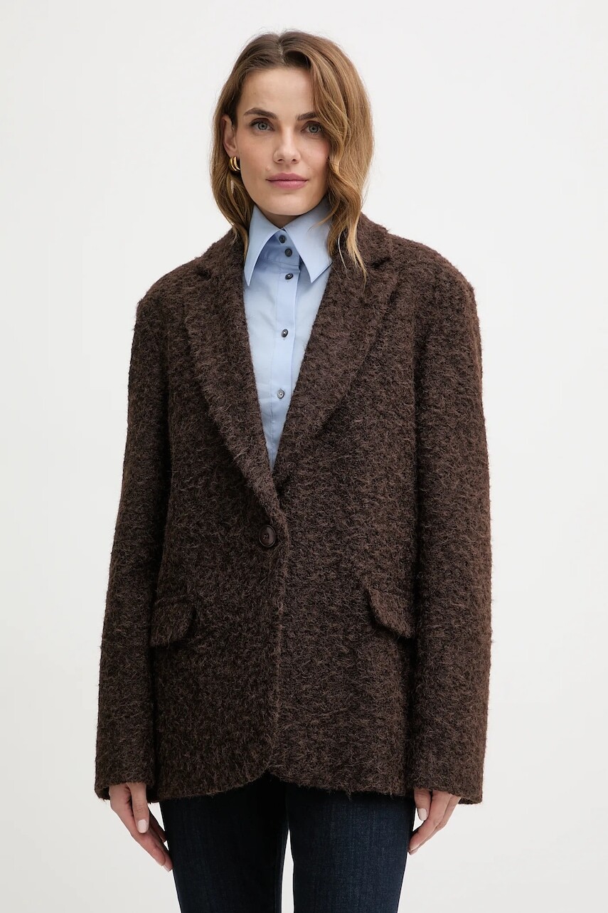 Kabát Haveone hnedá farba, KMI-P063