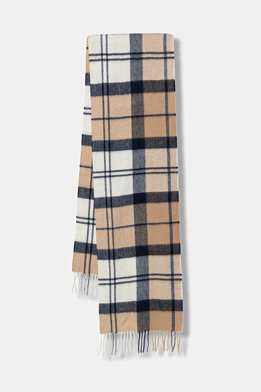 Kašmírový šál Barbour béžová farba, vzorovaný, LSC0479