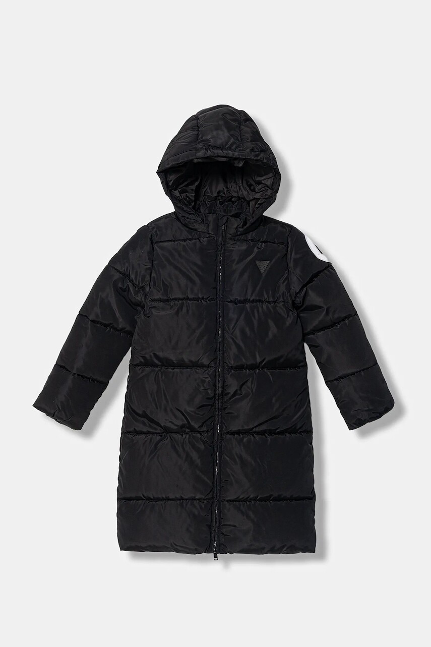 Detská bavlnená košeľa s dlhým rukávom Guess čierna farba, K5BL07 WB240