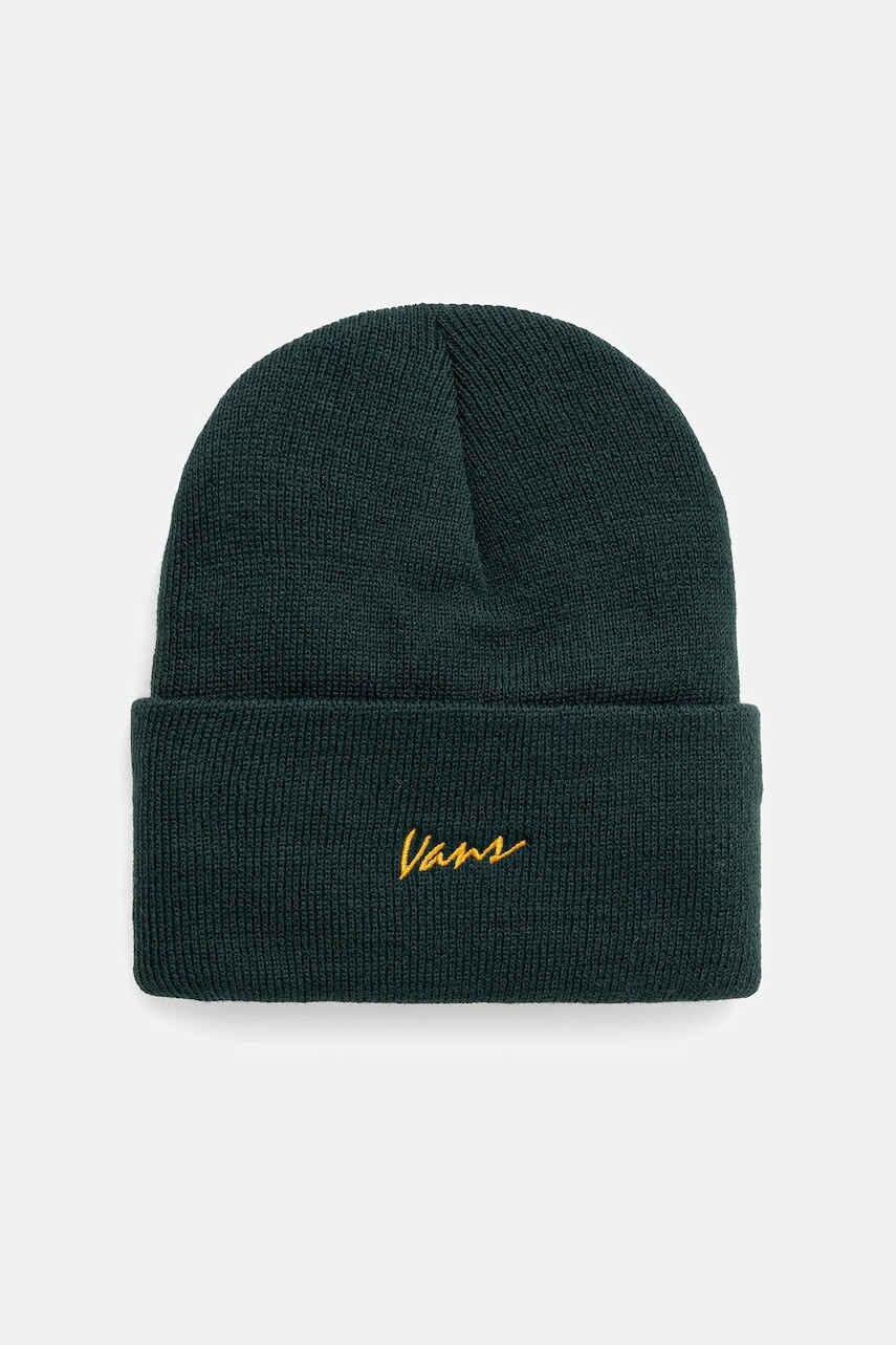 Čiapka Vans zelená farba, VN000QATEMU1