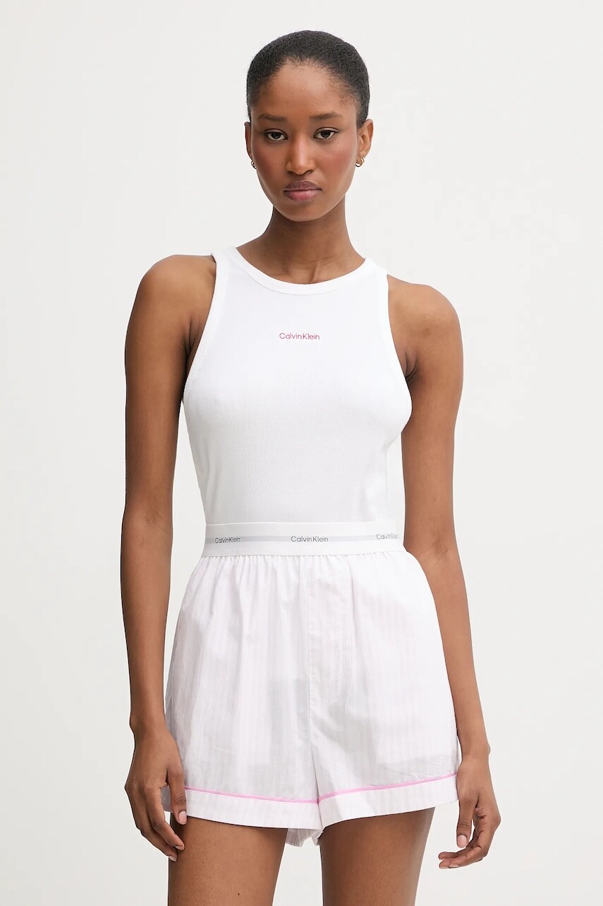 Pyžamo Calvin Klein Underwear dámske, biela farba, LV00QS7580