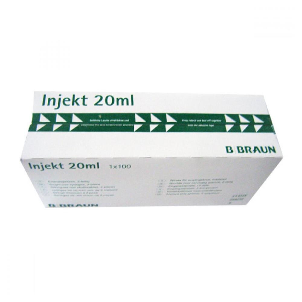 B.BRAUN Luer injekt 2-dielna 20ml LE sterilná striekačka zelená 100 ks