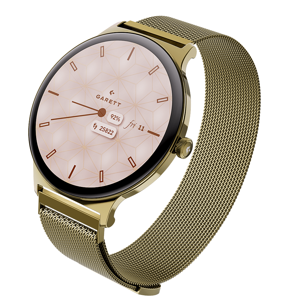 GARETT Smartwatch Verona 2 zlatá gold mesh steel inteligentné hodinky