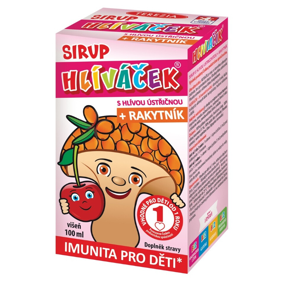 TEREZIA sirup Hliviačik s hlivou ustricovitou a rakytníkom Višňa 100 ml