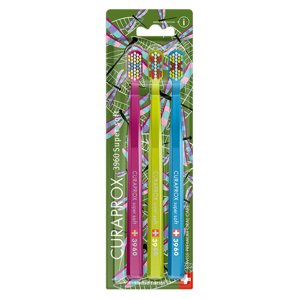 CURAPROX Zubná kefka 3960 Dragon Fly a Ginkgo Super Soft 3 ks
