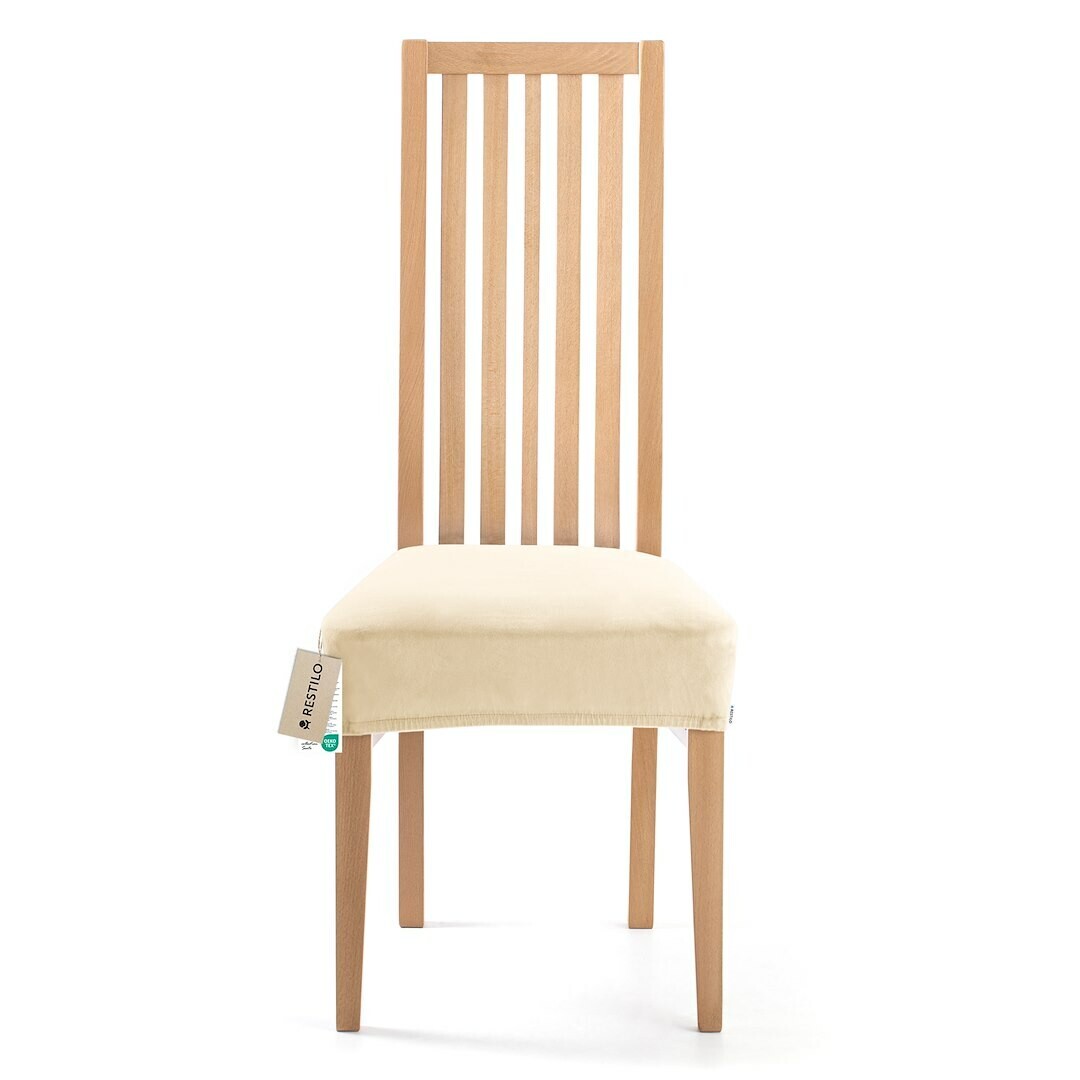 Restilo Napínací poťah na sedák na stoličku Sento svetlobéžová, 40 x 40 + 5 cm