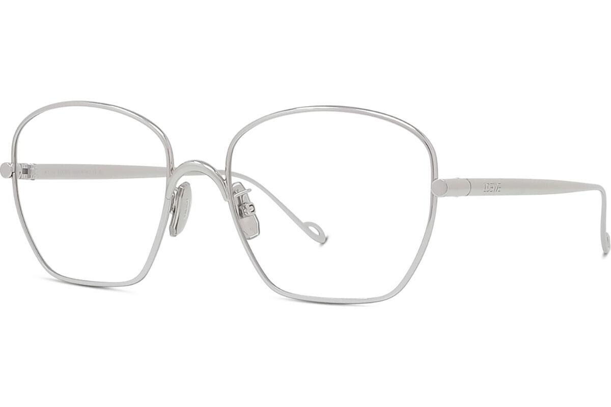 Loewe Slim Silver Geometric Eyeglasses - ONE SIZE (55)
