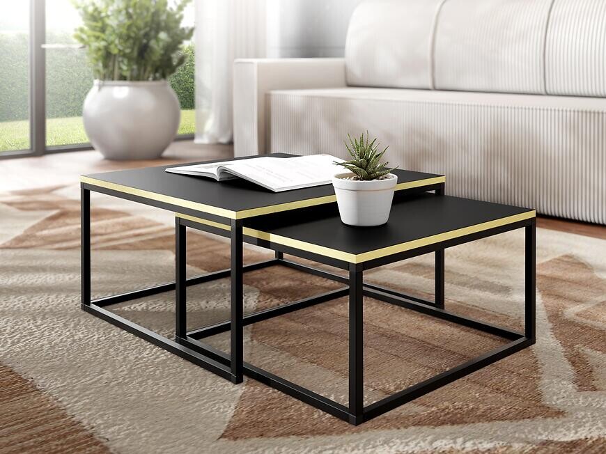 Konferenčný stolík Loftiko čierna/zlatá