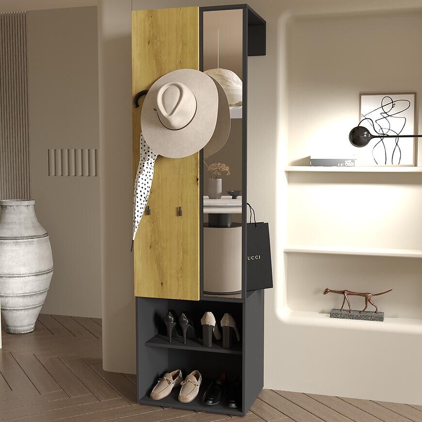 Predsieňový nábytok Sivaro čierna/artisan