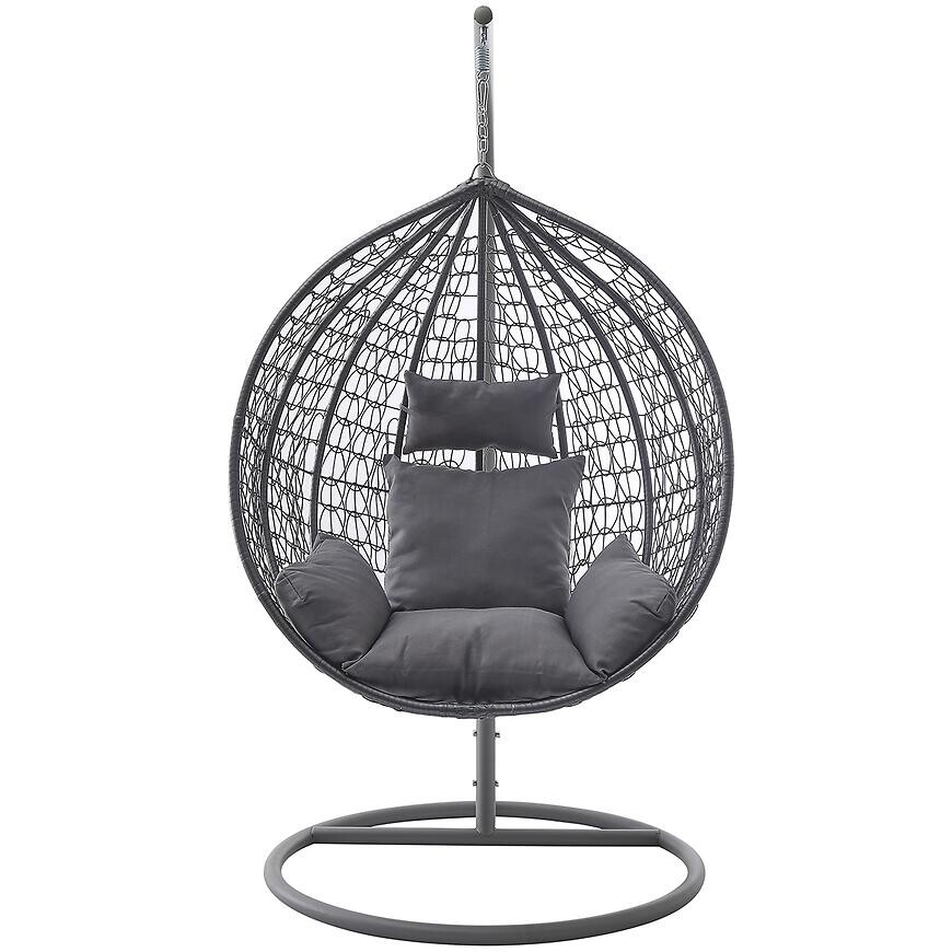 Hojdacie kreslo Izeda sivý s poduškou