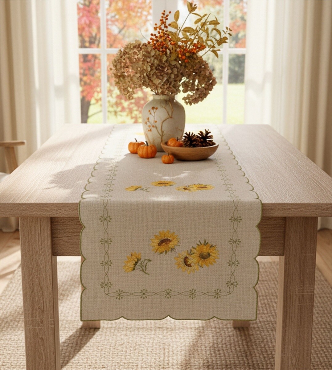 Obrus celoročný, Slnečnice na béžovom