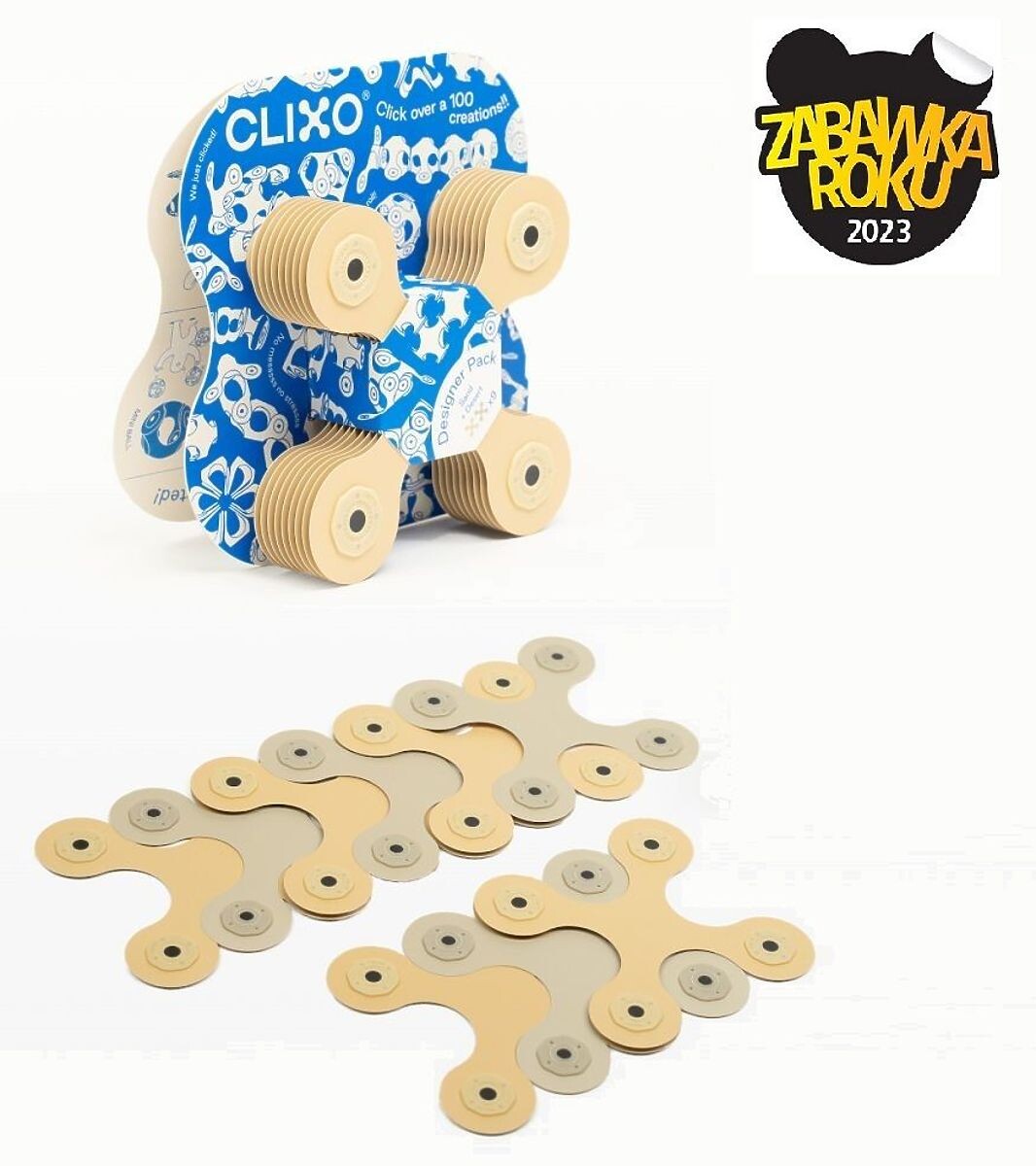 Clixo Designer Pack magnetické stavebnice Clixo, Béžové